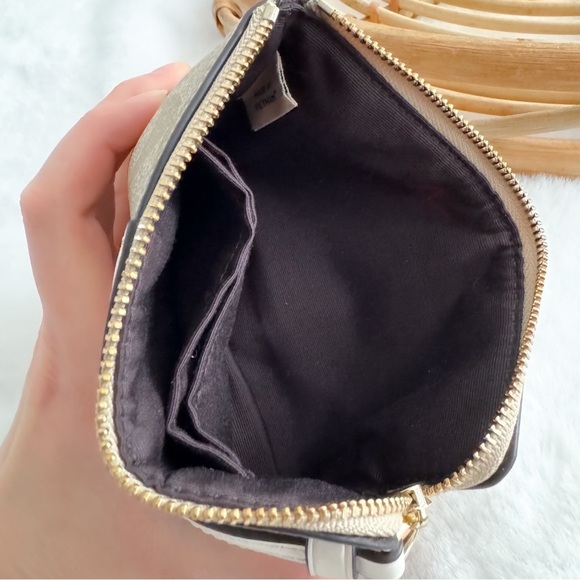 Coach Corner Zip Wristlet Wallet In Signature Canvas Cream White - Picture 10 of 12